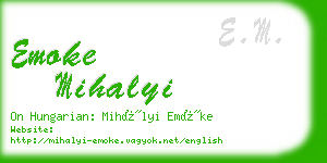 emoke mihalyi business card